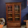 A FRENCH 18TH CENTURY ARMOIRE MAHOGANY CABINET WITH ORIGINAL GLASS DOORS - Image 2