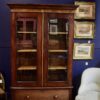 A FRENCH 18TH CENTURY ARMOIRE MAHOGANY CABINET WITH ORIGINAL GLASS DOORS