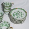 SUITE OF 10 HAVILLAND LIMOGES PORCELAIN CASHMERE GREEN COFFEE CUPS & SAUCERS - Image 5
