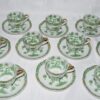 SUITE OF 10 HAVILLAND LIMOGES PORCELAIN CASHMERE GREEN COFFEE CUPS & SAUCERS - Image 7